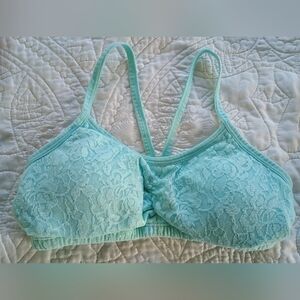 Fruit of the Loom Girls Lace Crop Top Bralette, Soft Blue 34